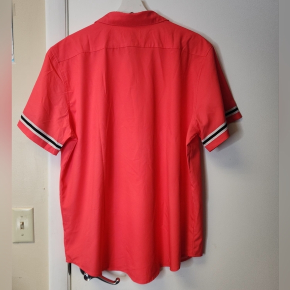 MAVRANS NEON CORAL GAME WEEKEND BUTTOON DOWN SHORT SLEEVE SHIRT SIZE XL - Picture 5 of 13